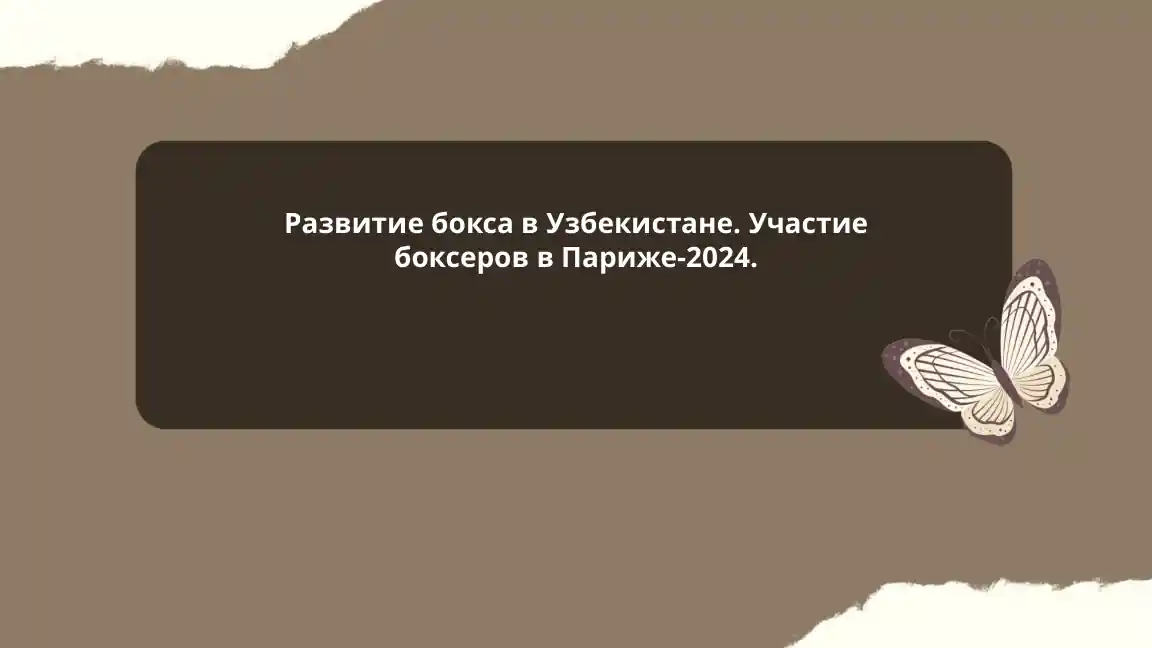 Развитие бокса в Узбекистане. Участие боксеров в Париже-2024.