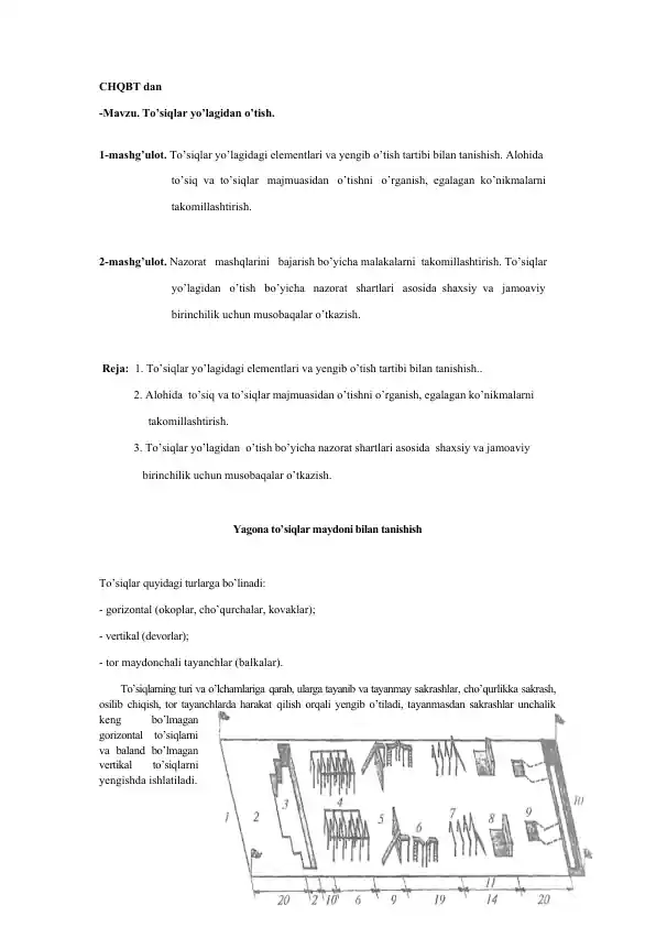 To’siqlar yo’lagidan o’tish