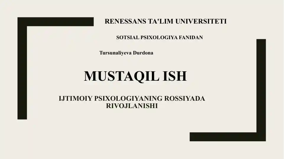 Ijtimoiy psixologiyaning Rossiyada rivojlanishi