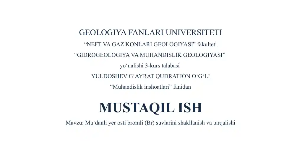 Bromli Yer Osti Suvlari