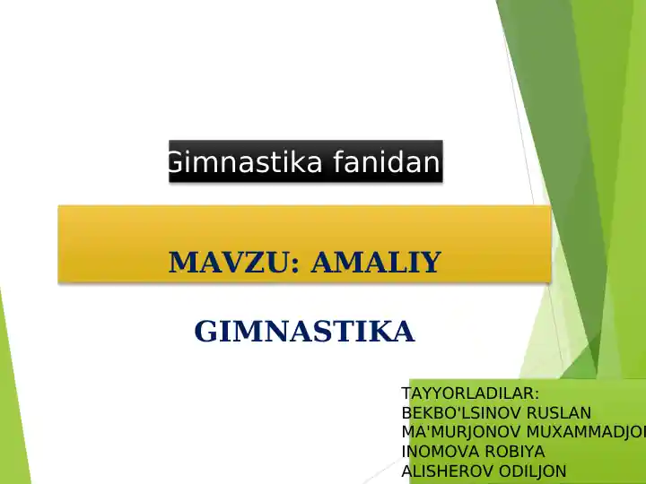 AMALIY GIMNASTIKA