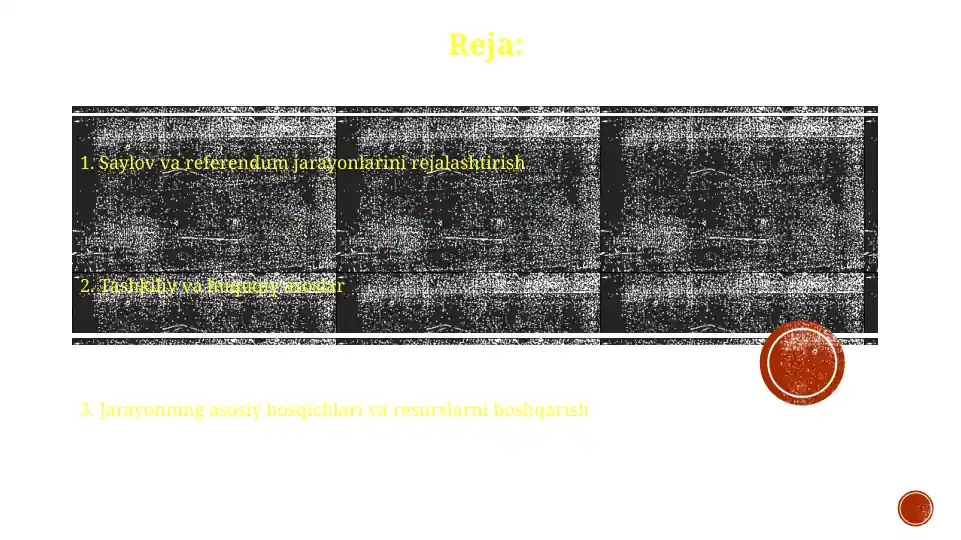 Saylov va referendum jarayonlarini rejalashtirish