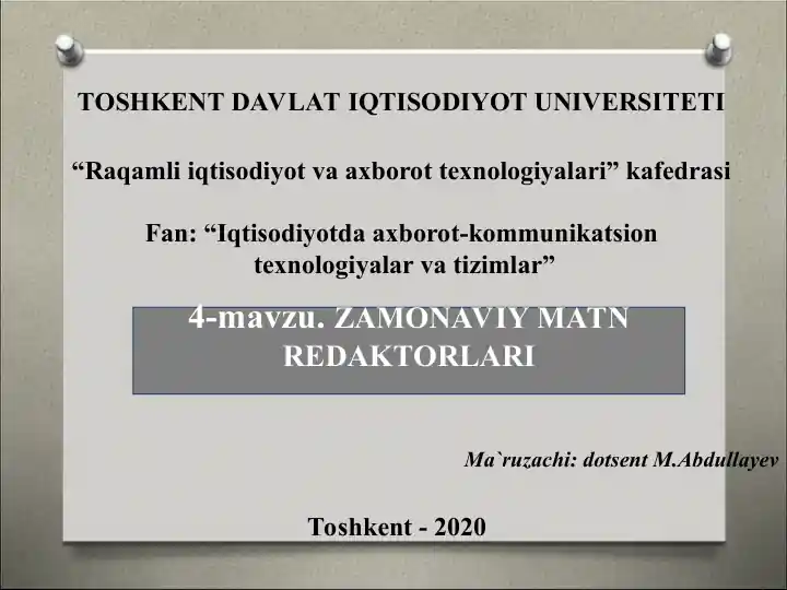Zamonaviy Matn Redaktorlari