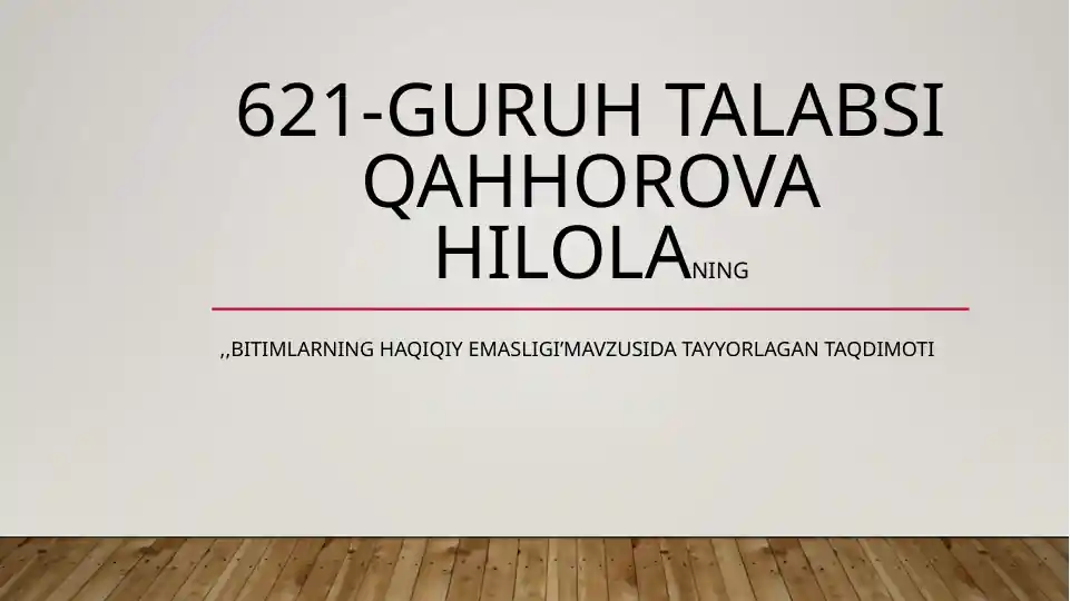 Bitimlarning haqiqiy emasligi