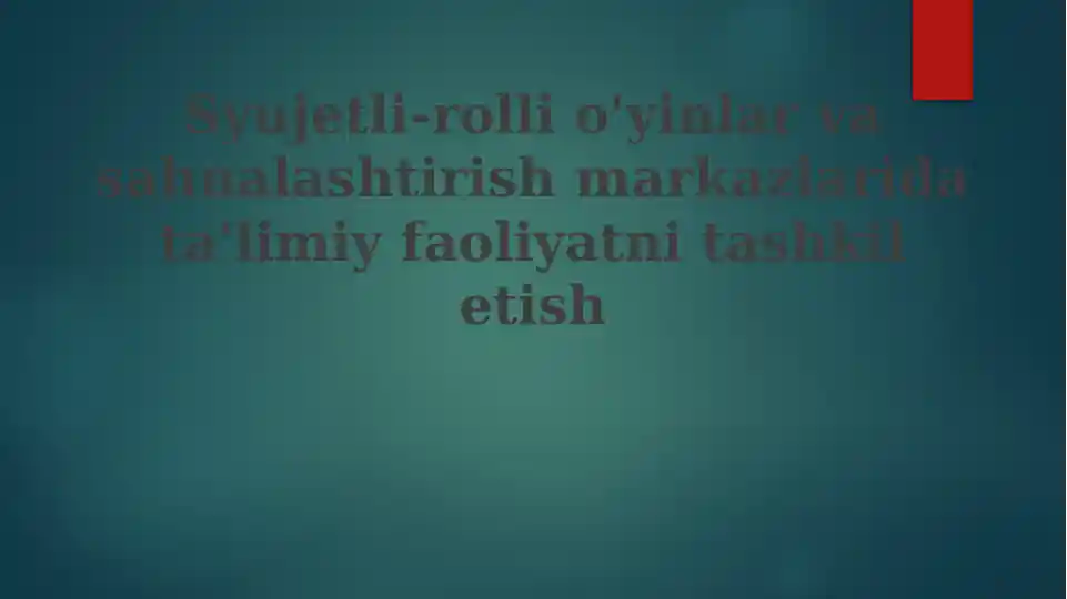 Oʻyin-rolli oʻyinlar vasahnalashtirish markazlari