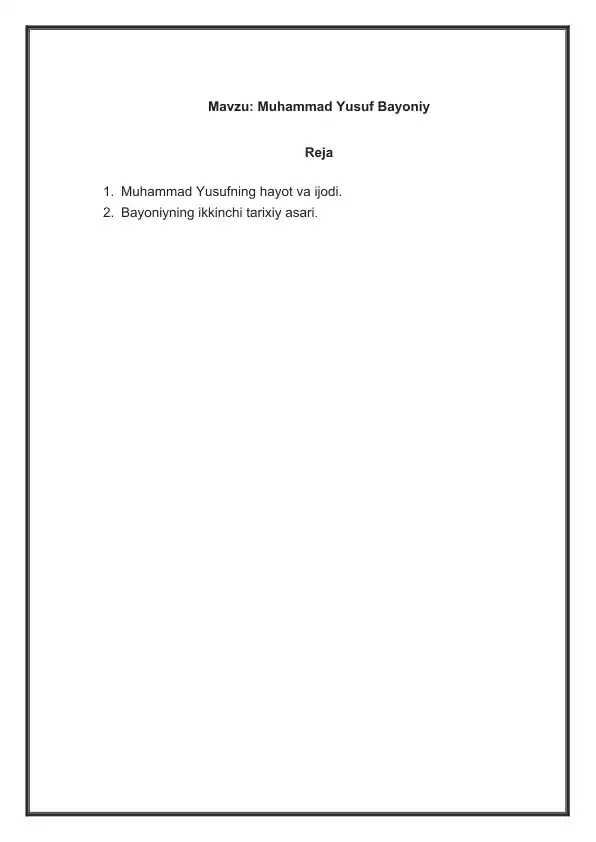 Muhammad Yusuf Bayoniy