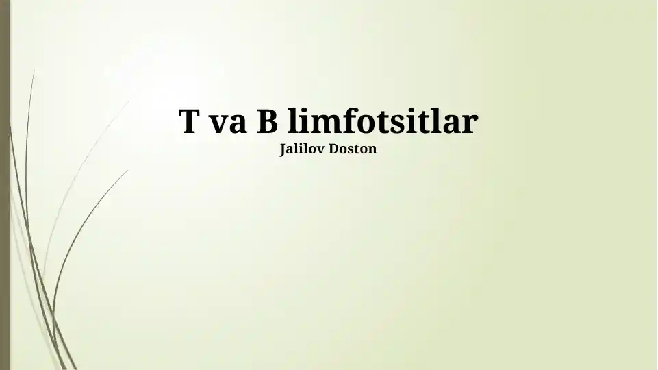 T va B limfotsitlar