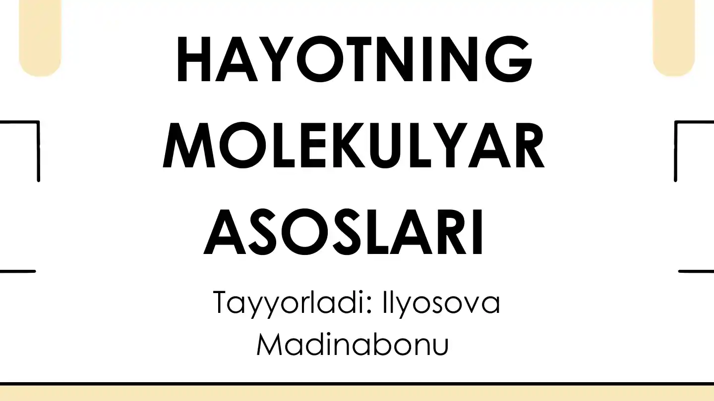 Hayotning Molekulyar Asoslari