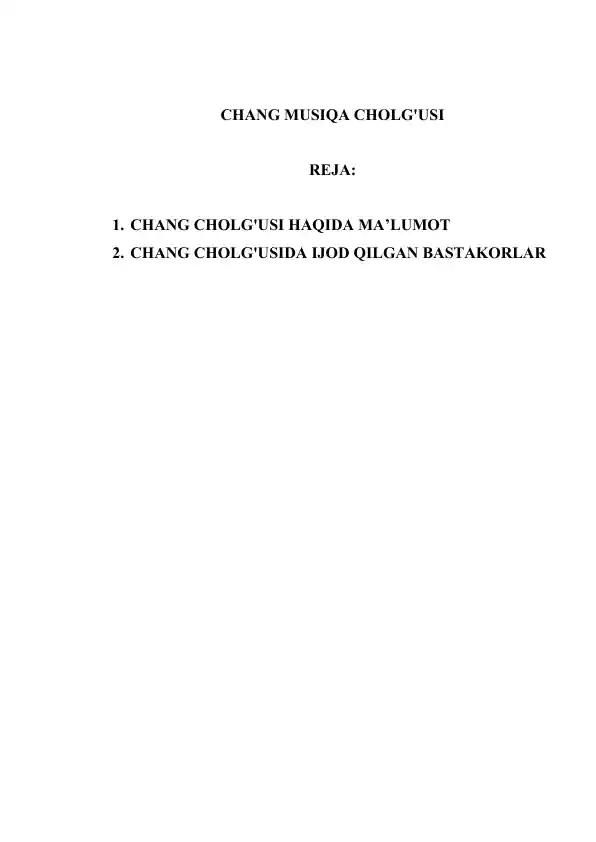 CHANG MUSIQA CHOLG'USI