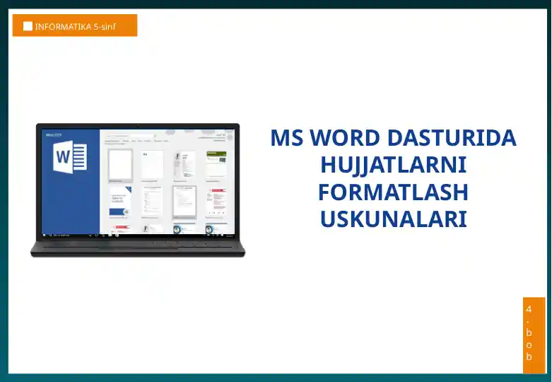 MS Word dasturida hujjatlar formatlash uskunalari