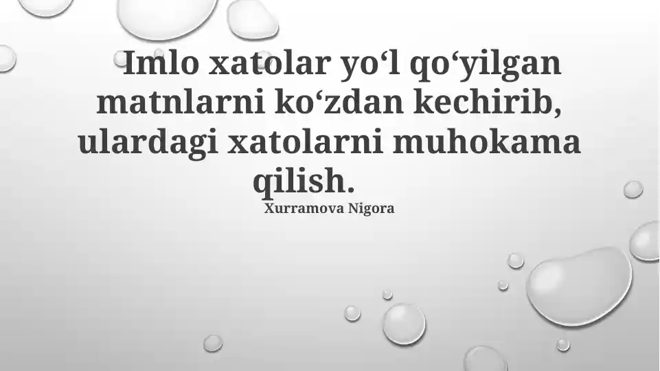 Imlo xatolari va ularning tuzatish usullari