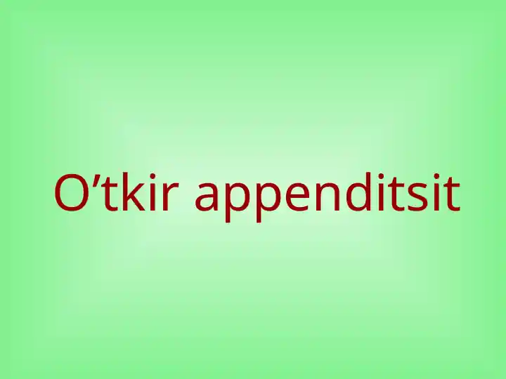 O’tkir appenditsit