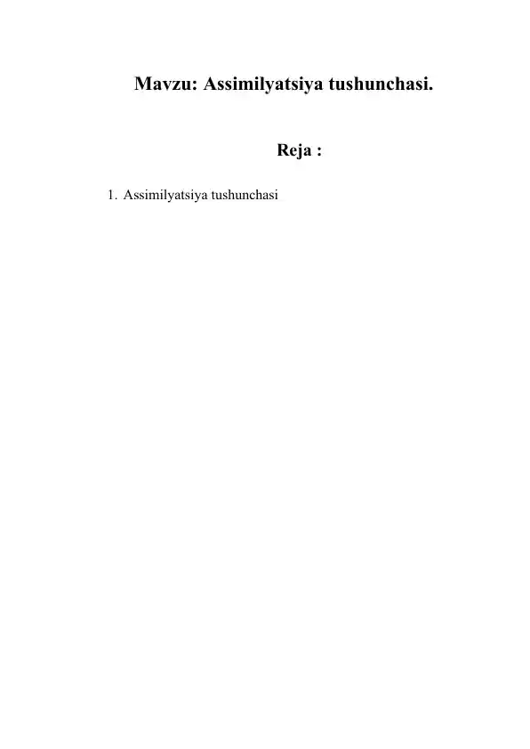 Assimilyatsiya tushunchasi
