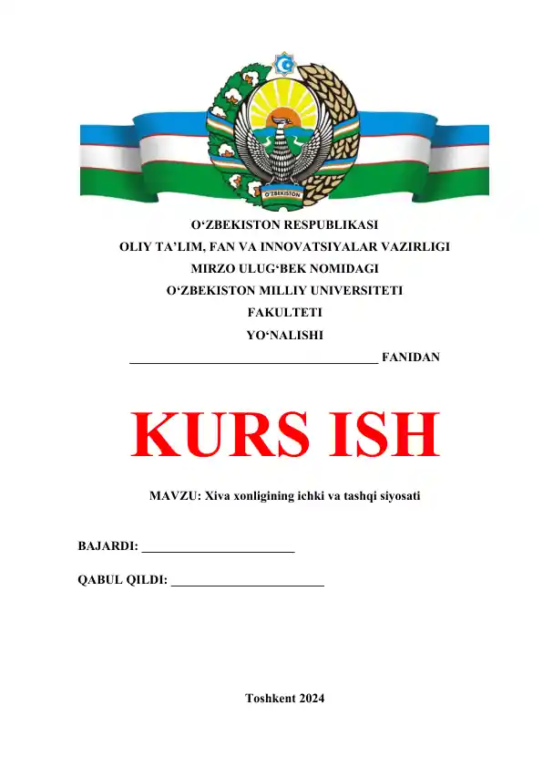 Xiva xonligining ichki va tashqi siyosati