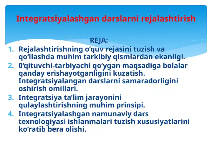 Integratsiyalashning muhim prinsiplari