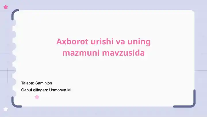 Axborot beatiga kirish