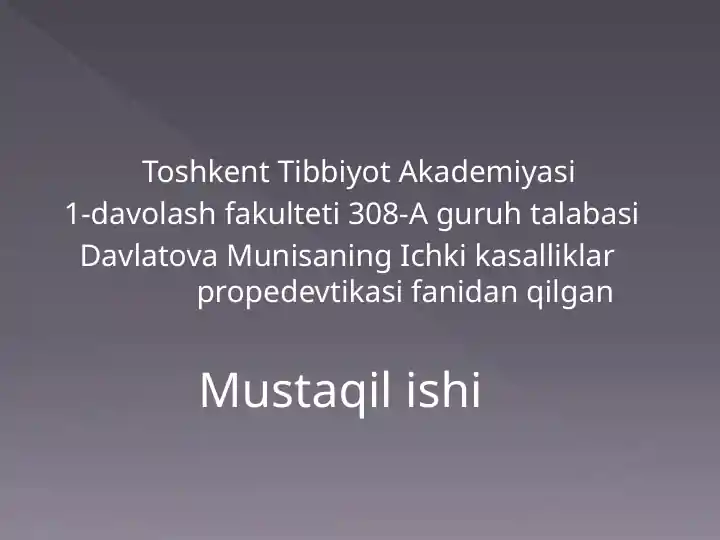 Chap va ong qorincha yetishmovchiligining gemodinamikasi