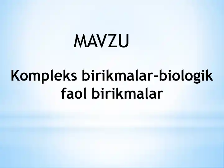 Kompleks birikmalar-biologik faol birikmalar