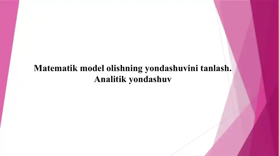 Matematik modelolish