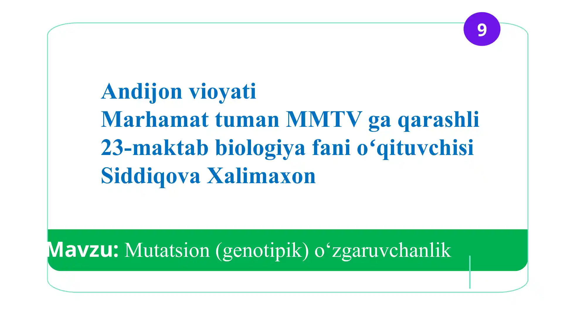 Mutatsion (genotipik) o‘zgaruvchanlik