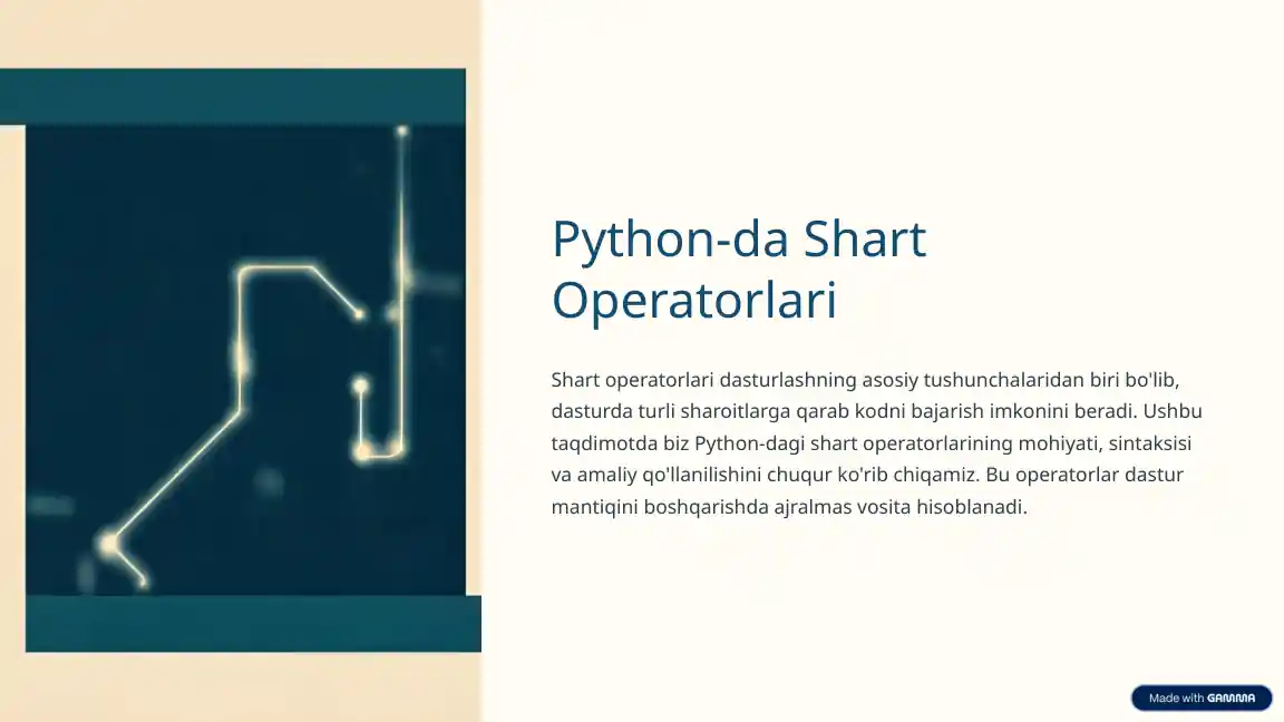 Python-da Shart Operatorlari
