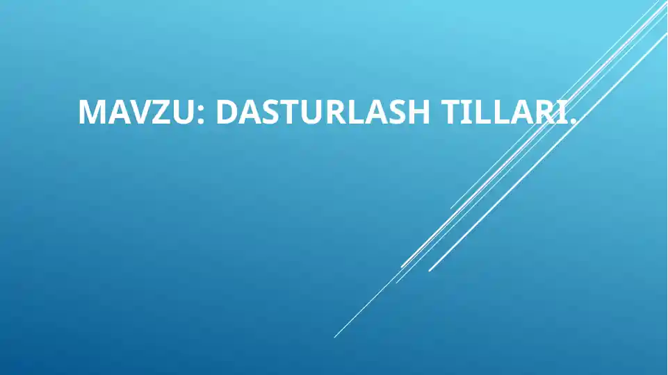 Dasturlash tillari