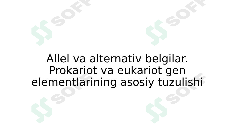 Allel va alternativ belgilar