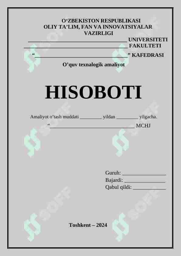 Amaliyot hisoboti abloshka
