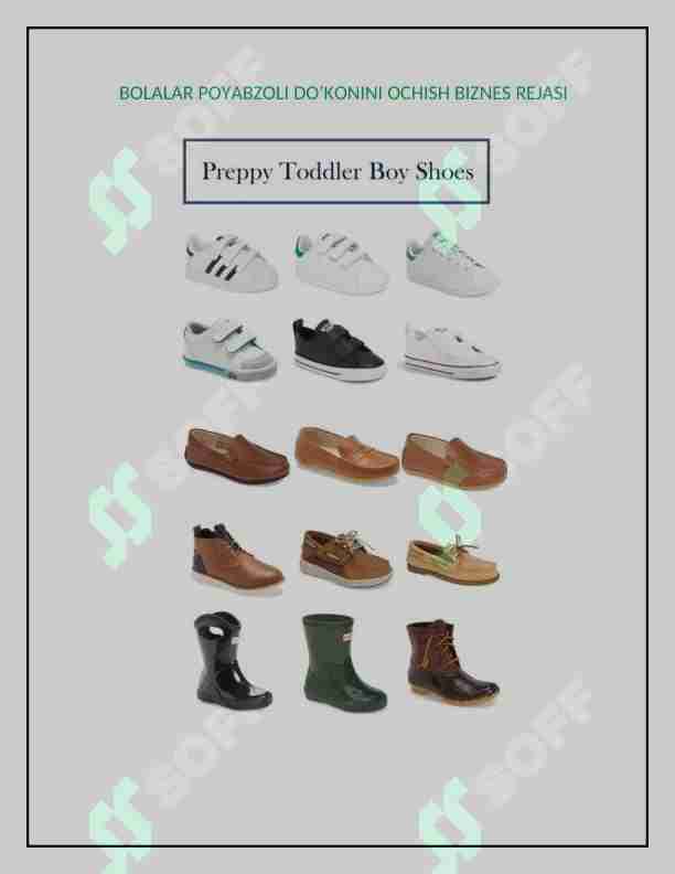 BOLALAR POYABZOLI DO'KONINI OCHISH BIZNES REJASI