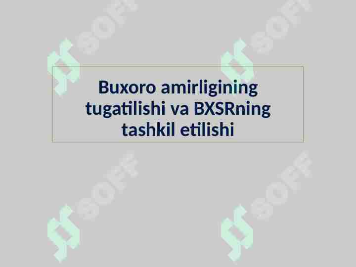 Buxoro amirligining tugatilishi va BXSRning tashkil etilishi