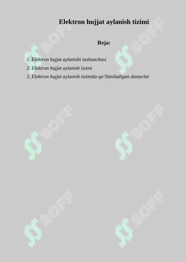 Elektron hujjat aylanish tizimi