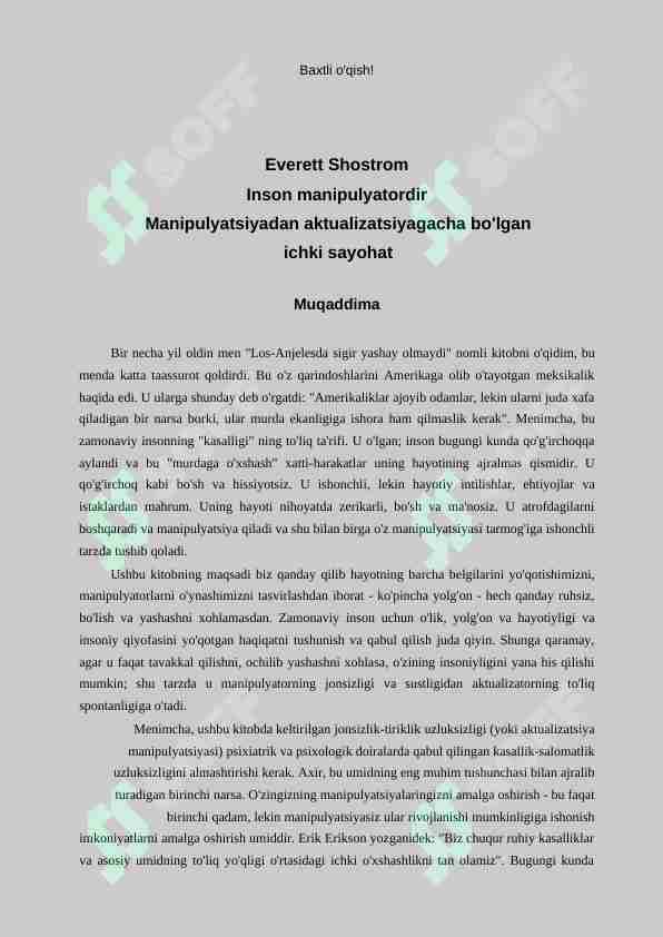 Everet Shostrum Anti Kornegi odam manipulyator