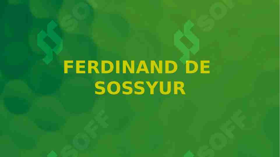 ferdinand de sossyur tilshunoslik