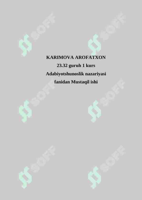 FITRAT ADABIYOT QOIDALARI