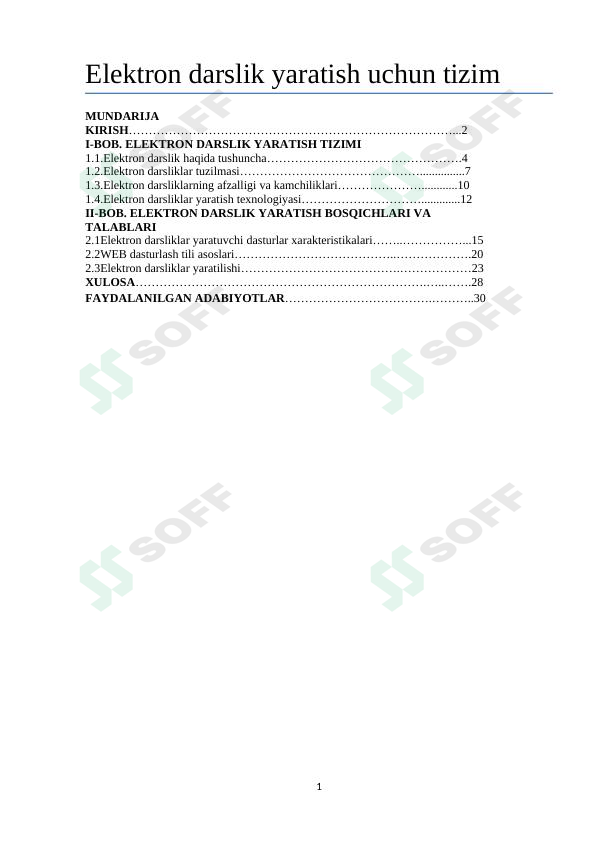 Kurs ishi C# dasturi - Elektron darslik yaratish uchun tizim
