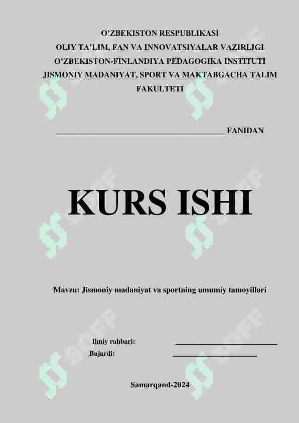 Jismoniy madaniyat va sportning umumiy tamoyillari