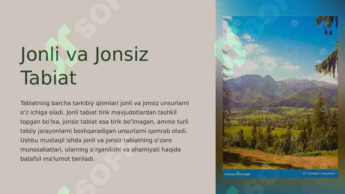 Jonli va jonsiz tabiat