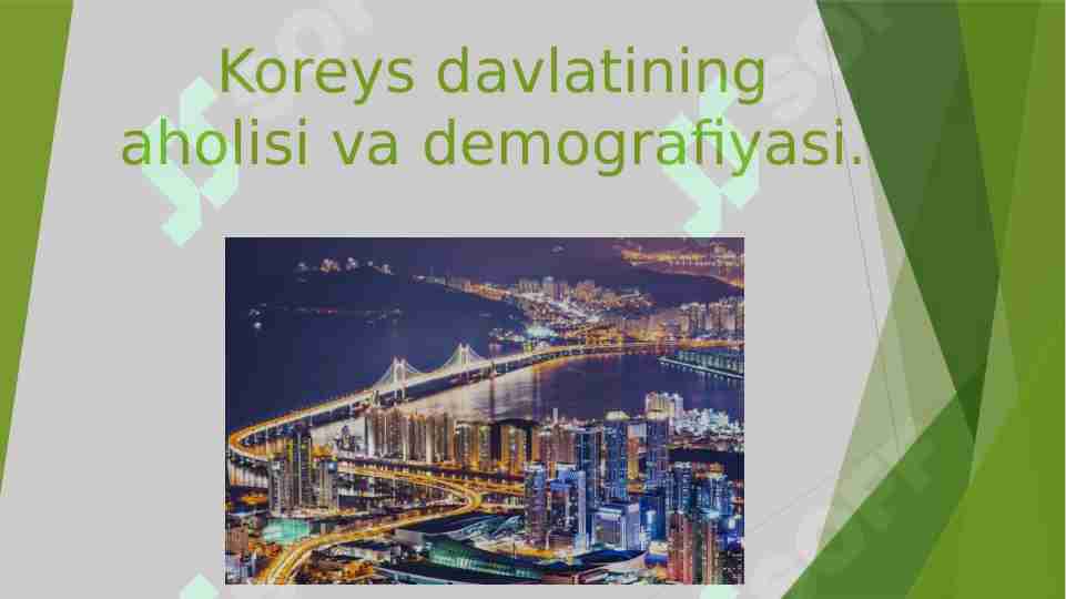 Koreys davlatining aholisi va demografiyasi.