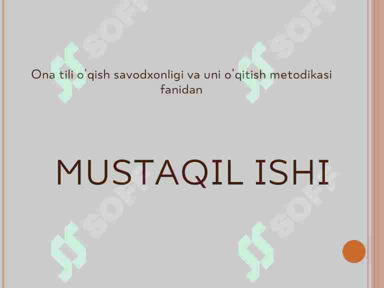 Leksikologiya haqida umumiy ma'lumot