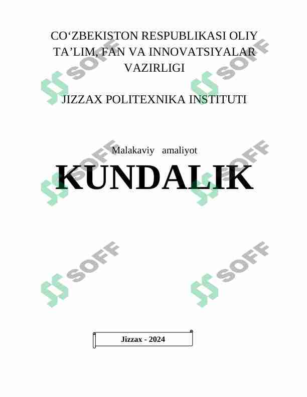 MALAKAVIY AMALYOT KUNDALIGI