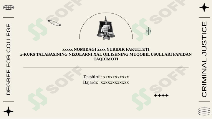 MEDIATSIYA TO’G’RISIDAGI QONUNING AMAL QILISH SOHASI