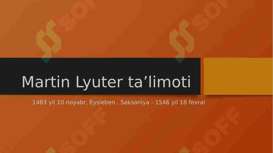 Martin Lyuter ta’limoti
