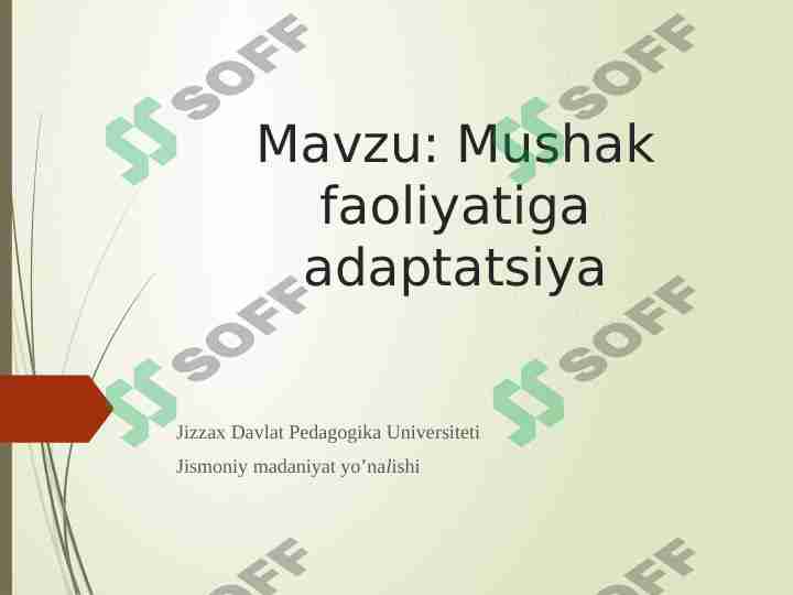 Mushak faoliyatiga adaptatsiya