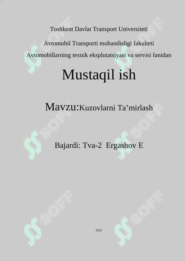 Kuzovlarni ta'mirlash