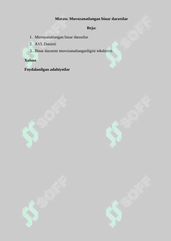 Muvozanatlangan binar daraxtlar