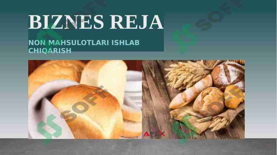 NON MAHSULOTLARI ISHLAB CHIQARISH Biznes reja