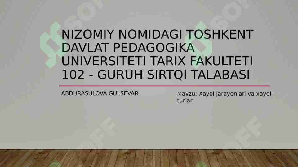 Xayol jarayonlari va xayol turlari