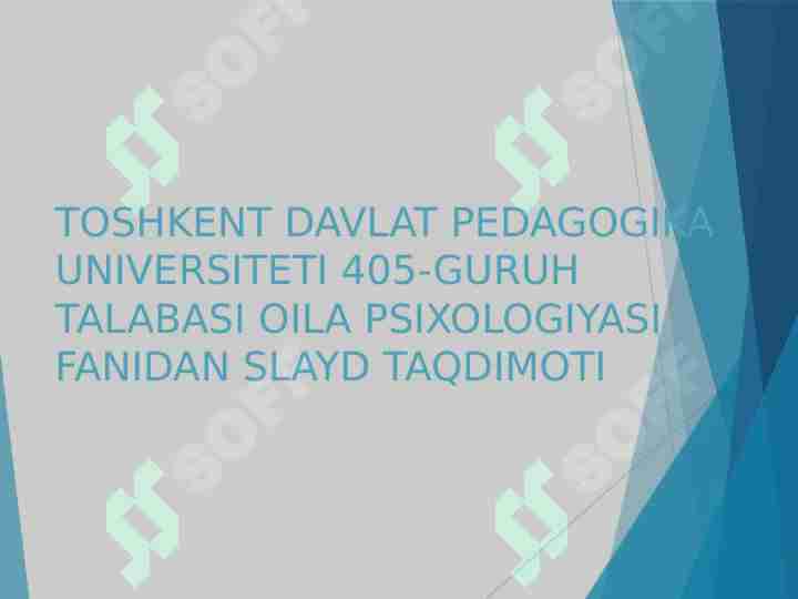 OILA PSIXOLOGIYASI FANI PREDMETI, MAQSADI VA VAZIFALARI