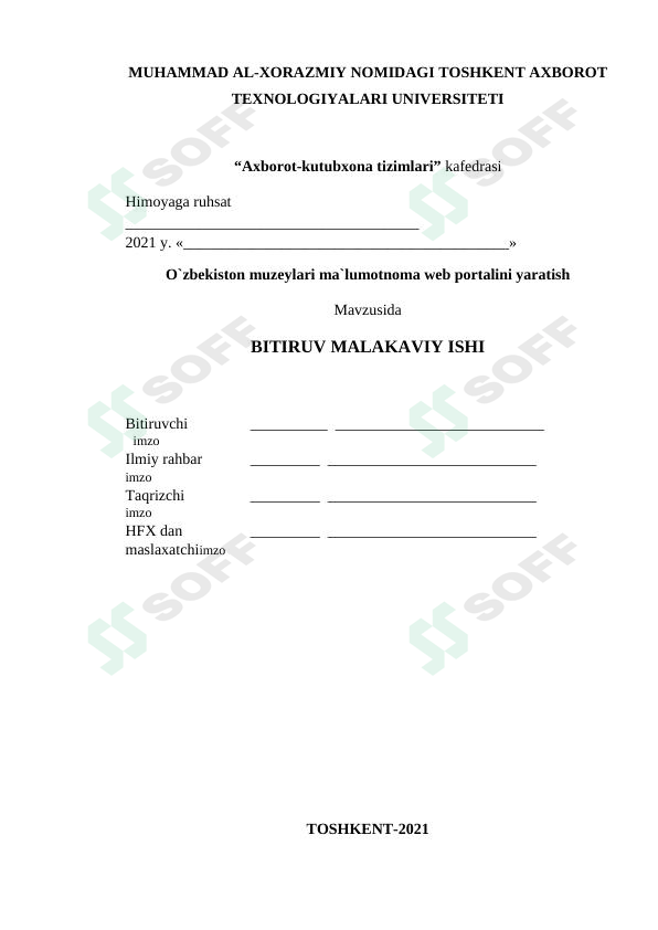 O`zbekiston muzeylari ma`lumotnoma web portalini yaratish