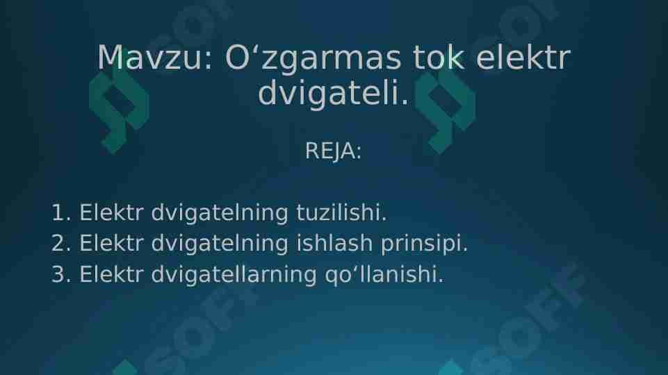O‘zgarmas tok elektr dvigateli